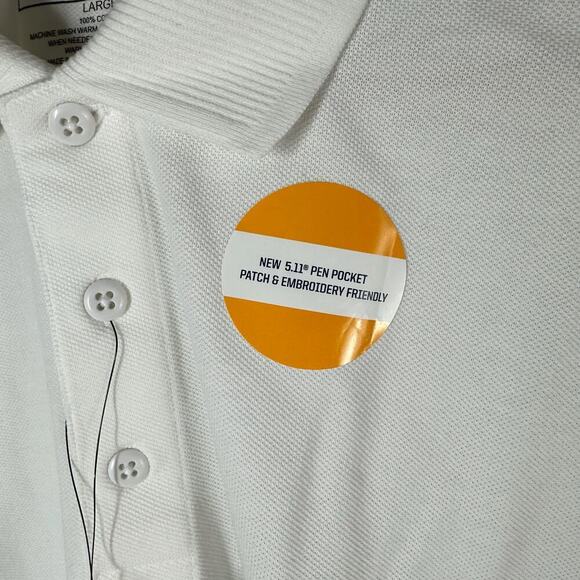 5.11 Tactical Series Long Sleeve White T Shirt Pen Pocket Size Large - Picture 5 of 8